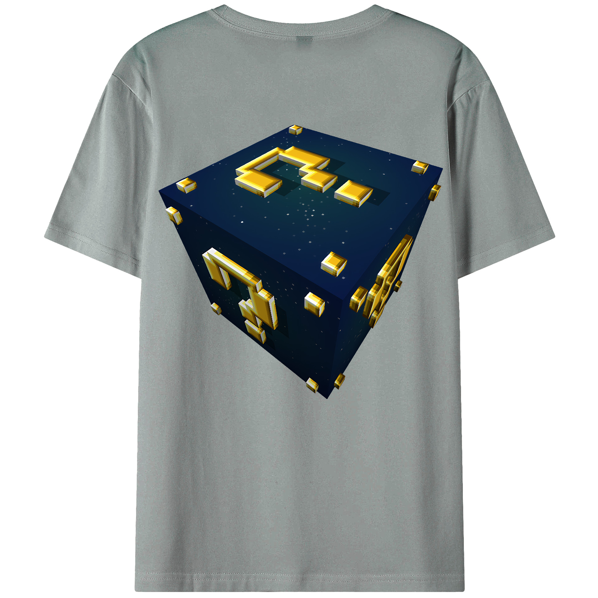（画像用） マインクラフト ブロックの世界 Minecraft MC Block world 綿100％ メンズ半袖Tシャツ（バックプリント） 通気性